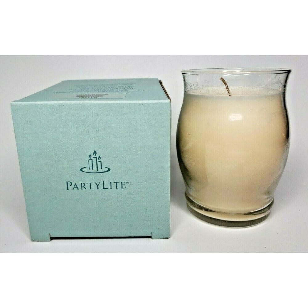 PartyLite Barrel Glass Jar Candle 11oz French Vanilla P5E/G11181